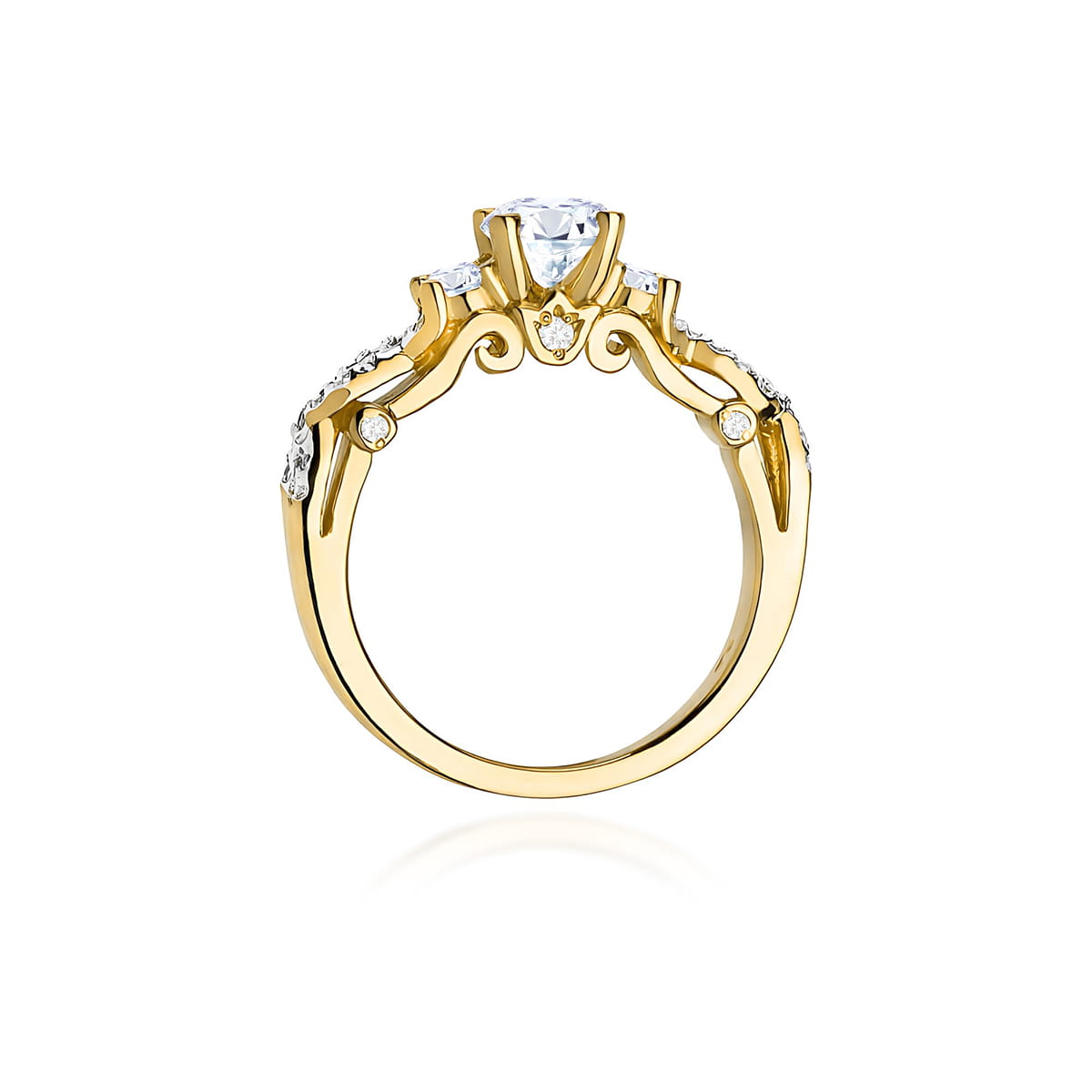 Pierścionek Diament 0,50ct żółte złoto - obrazek 3