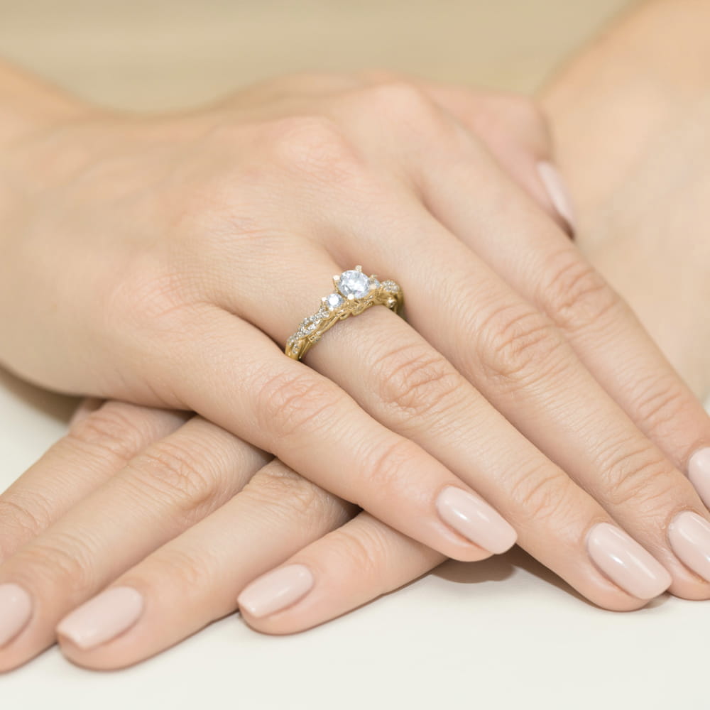 Pierścionek Diament 0,50ct żółte złoto - obrazek 4