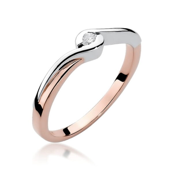 Pierścionek Diament 0,05ct różowe złoto