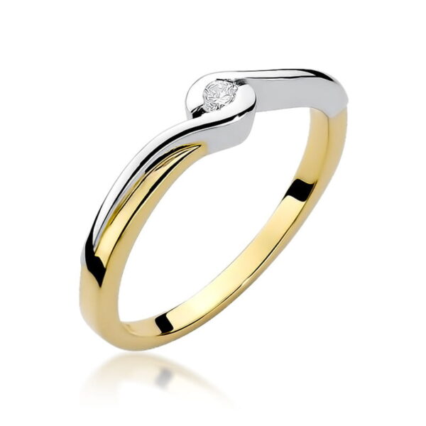 Pierścionek Diament 0,05ct żółte złoto
