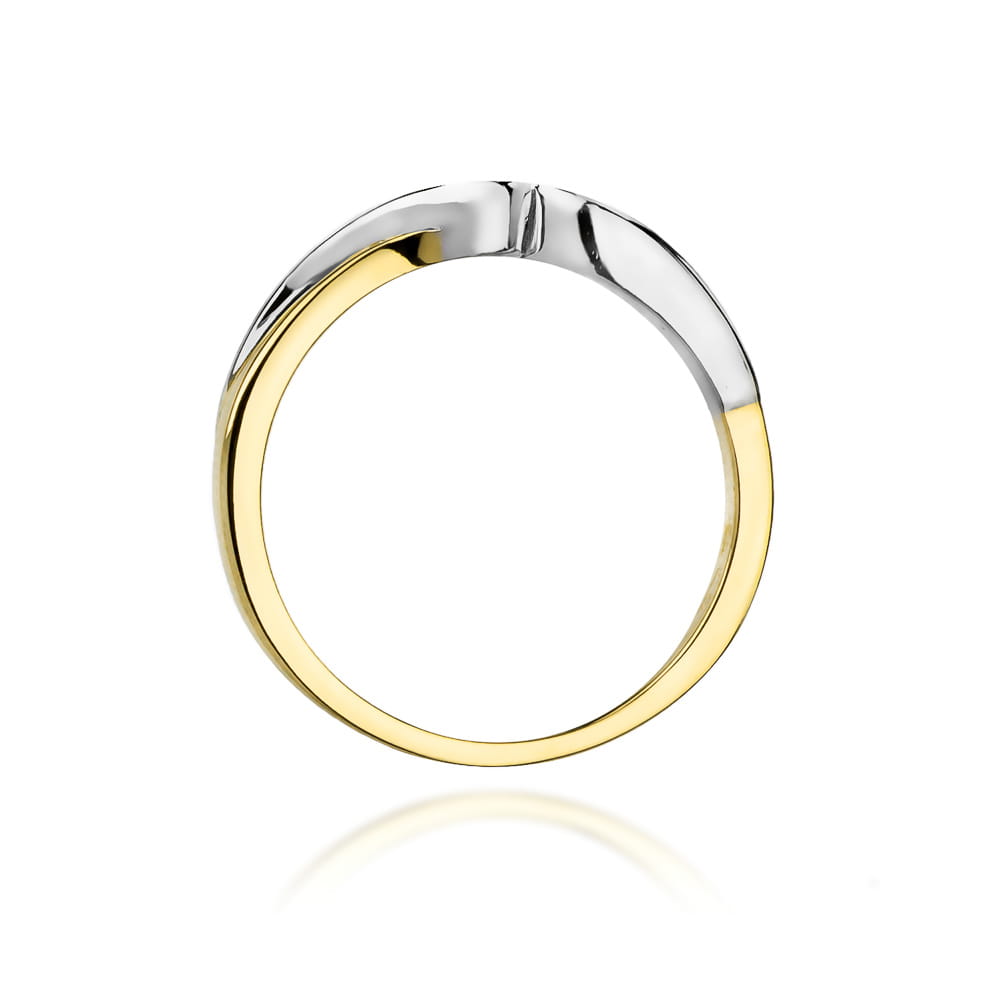 Pierścionek Diament 0,05ct żółte złoto - obrazek 3