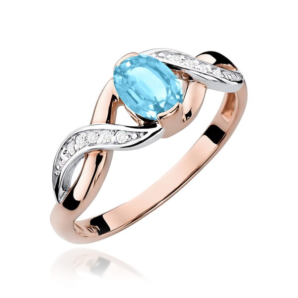 Pierścionek Topaz Swiss 0,50ct różowe złoto