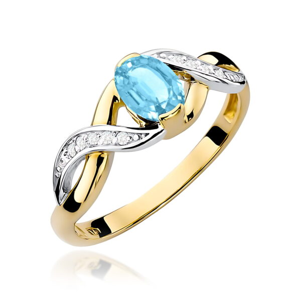 Pierścionek Topaz Swiss 0,50ct żółte złoto
