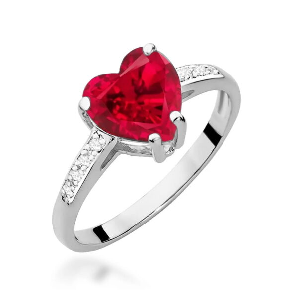 Pierścionek Rubin 1,70ct białe złoto