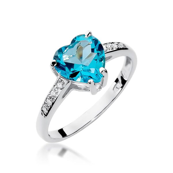 Pierścionek Topaz Swiss 1,20ct białe złoto