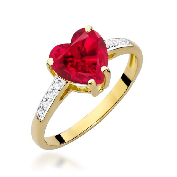 Pierścionek Rubin 1,70ct żółte złoto 375