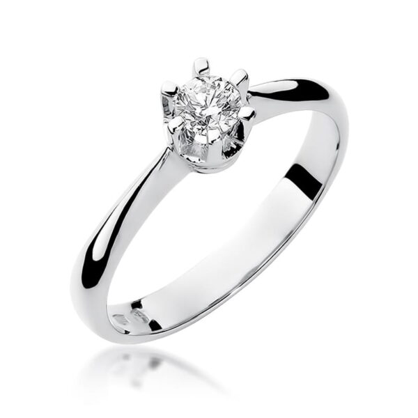 Pierścionek Diament 0,23ct białe złoto