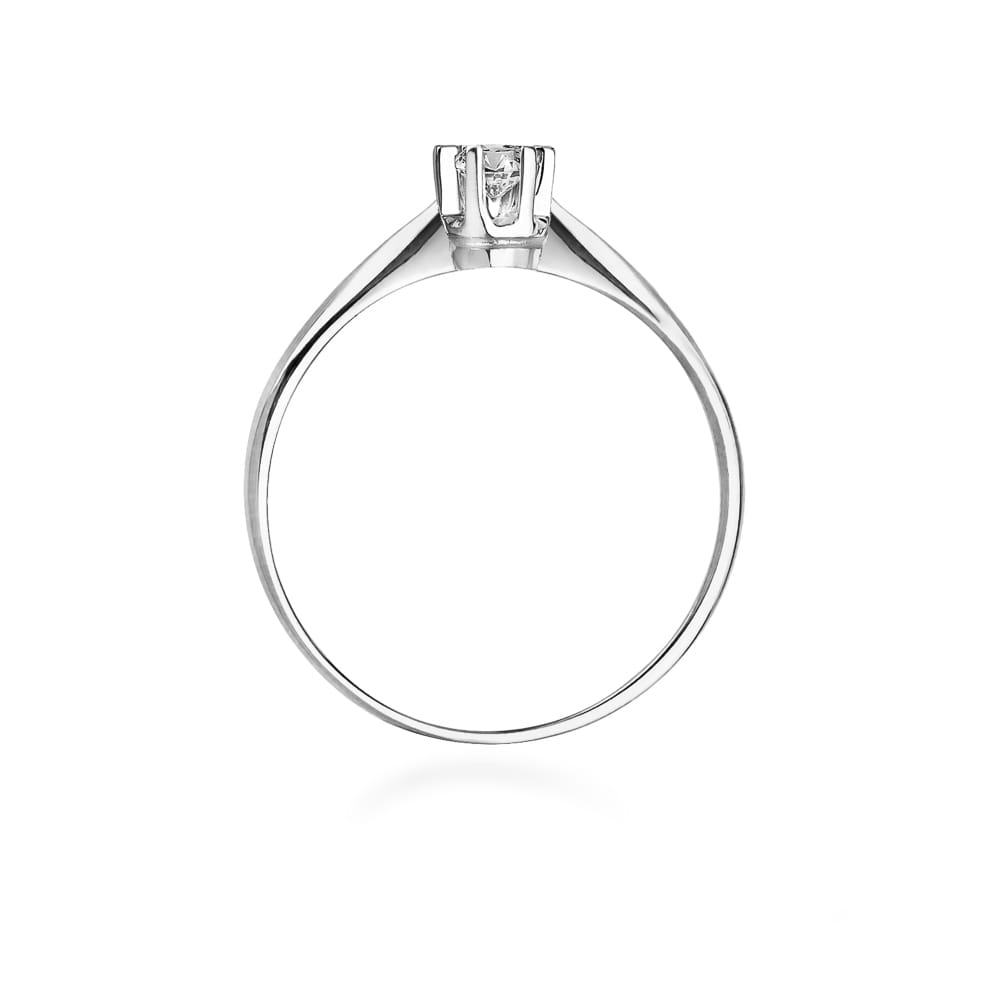 Pierścionek Diament 0,10ct Białe złoto 375 - obrazek 3