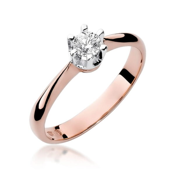 Pierścionek Diament 0,23ct różowe złoto