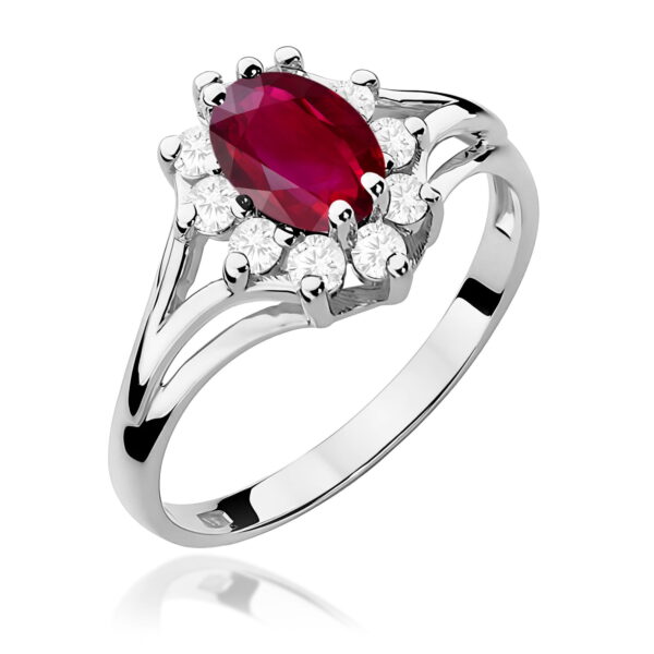 Pierścionek Rubin 1,00ct białe złoto