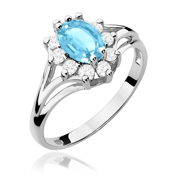 Pierścionek Topaz Swiss 0,90ct białe złoto