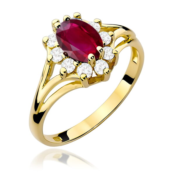Pierścionek Rubin 1,00ct żółte złoto