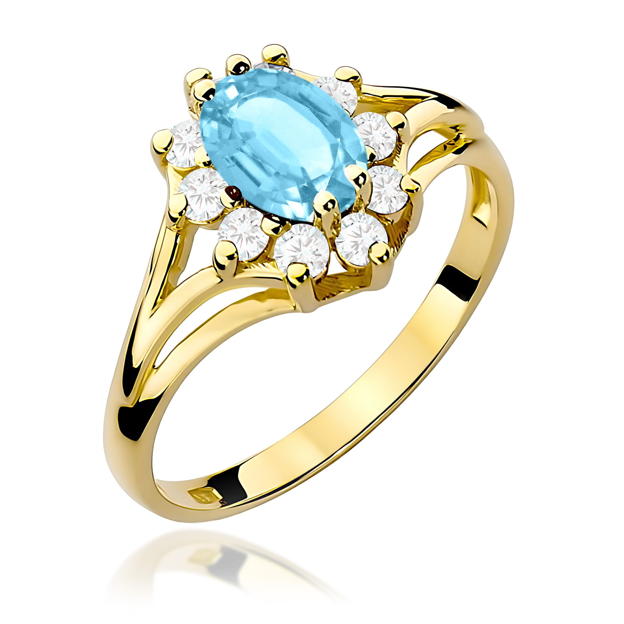 Pierścionek Topaz Swiss 0,90ct żółte złoto