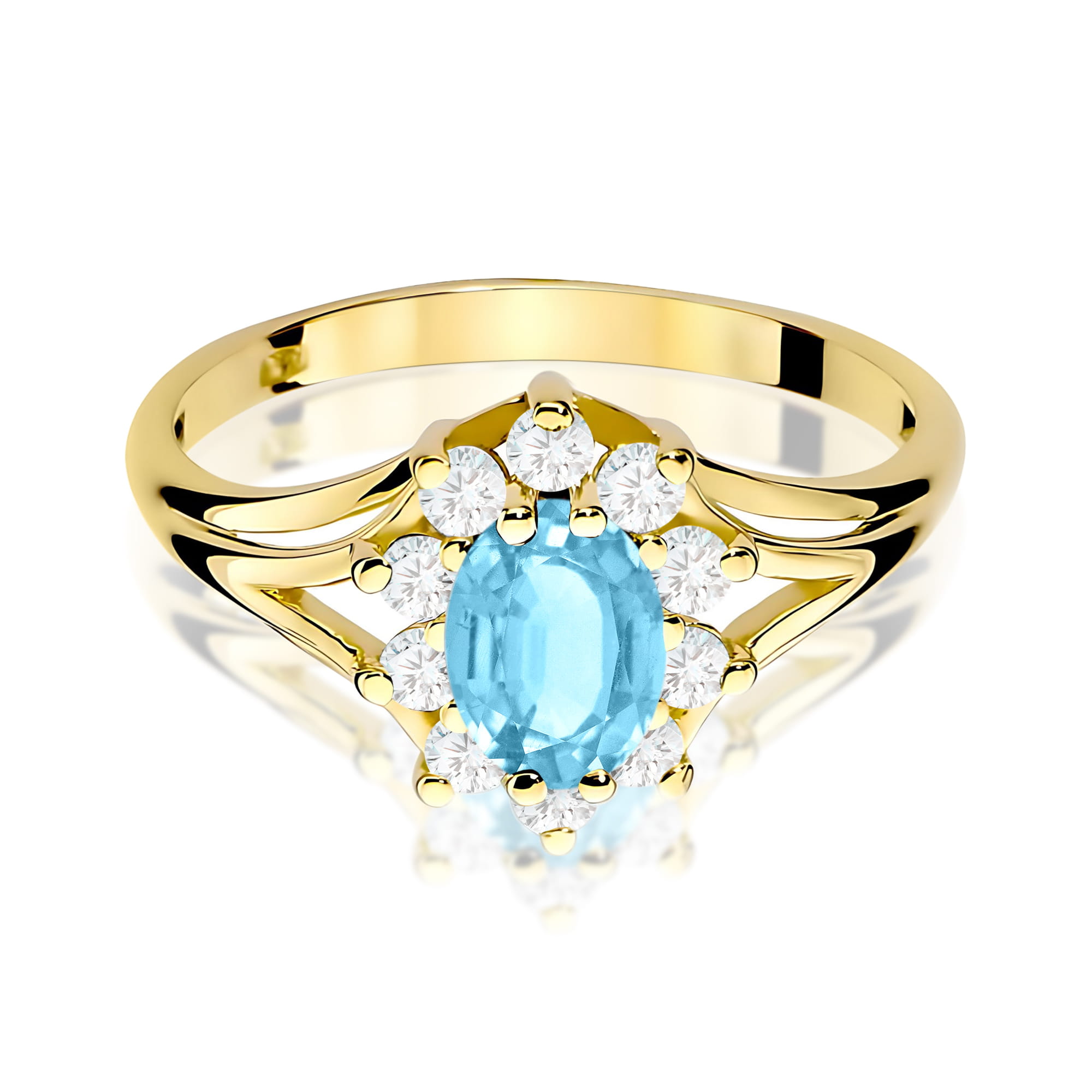 Pierścionek Topaz Swiss 0,90ct żółte złoto - obrazek 2
