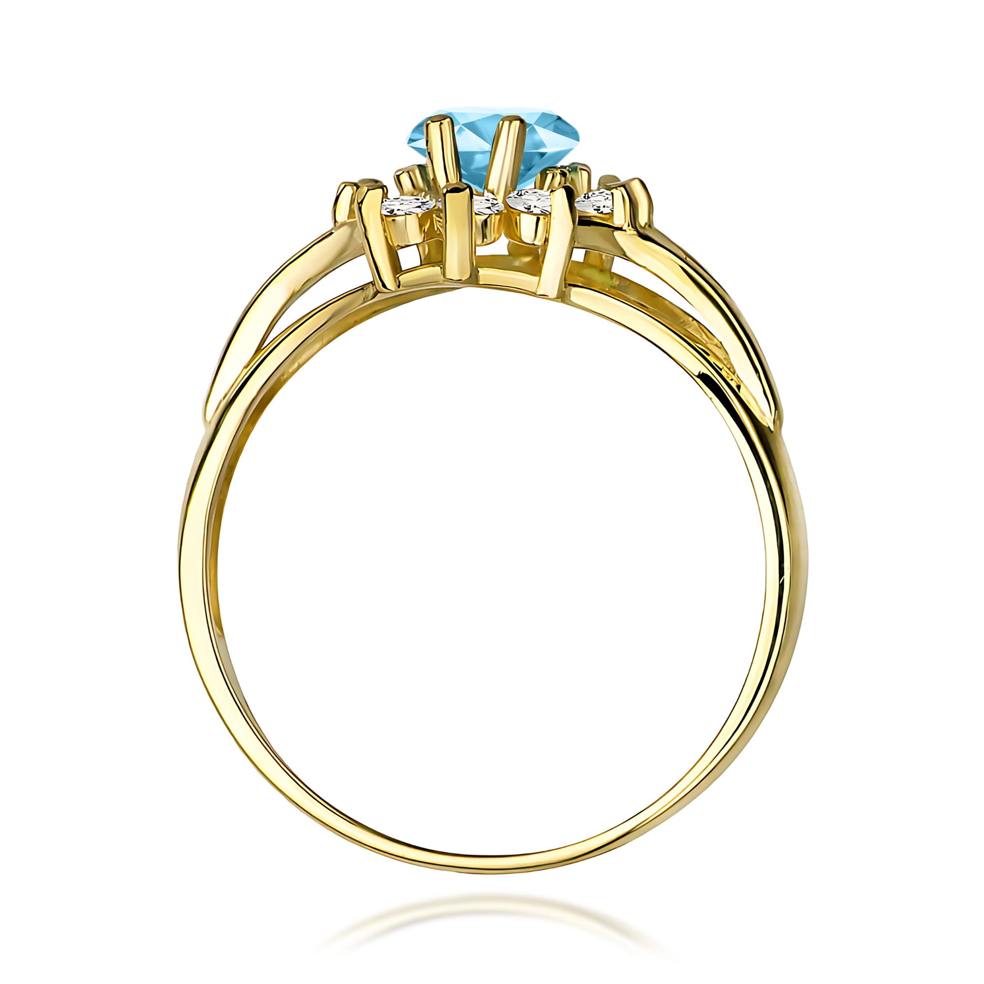 Pierścionek Topaz Swiss 0,90ct żółte złoto - obrazek 3