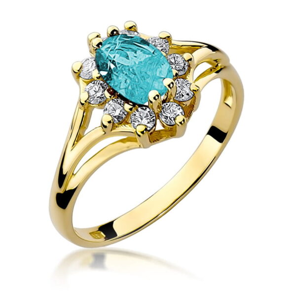 Pierścionek Topaz Swiss 0,90ct żółte złoto 375
