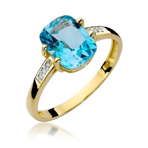 Pierścionek Topaz Swiss 2,40ct żółte złoto 375