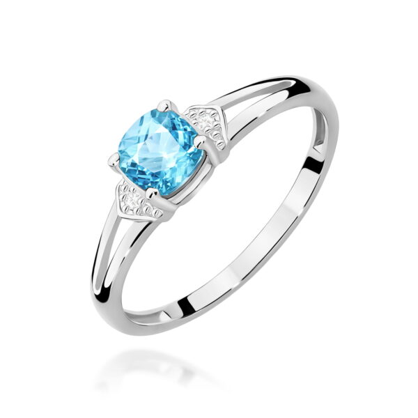 Pierścionek Topaz Swiss 0,70ct białe złoto 375