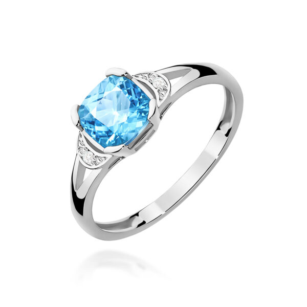 Pierścionek Topaz Swiss 1,10ct białe złoto