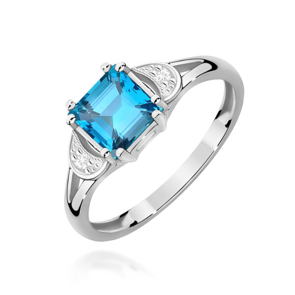 Pierścionek Topaz Swiss 1,40ct białe złoto