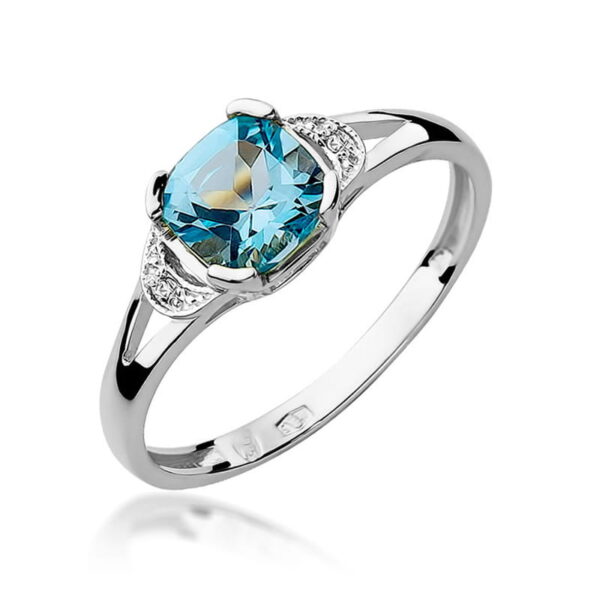 Pierścionek Topaz Swiss 1,10ct białe złoto 375