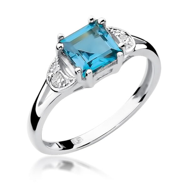 Pierścionek Topaz Swiss 1,40ct białe złoto 375