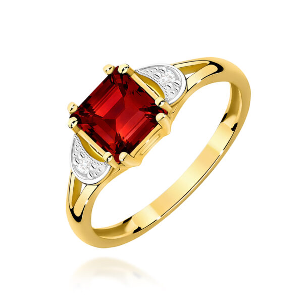 Pierścionek Granat 1,30ct żółte złoto