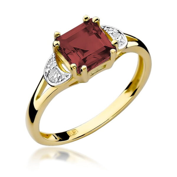 Pierścionek Granat 1,30ct żółte złoto 375
