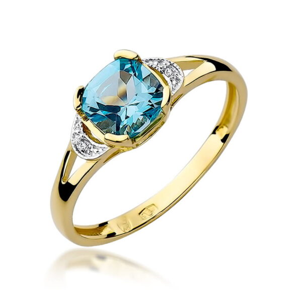 Pierścionek Topaz Swiss 1,10ct żółte złoto 375