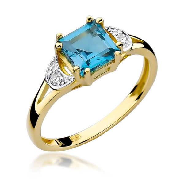 Pierścionek Topaz Swiss 1,40ct żółte złoto 375
