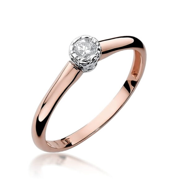 Pierścionek Diament 0,13ct różowe złoto