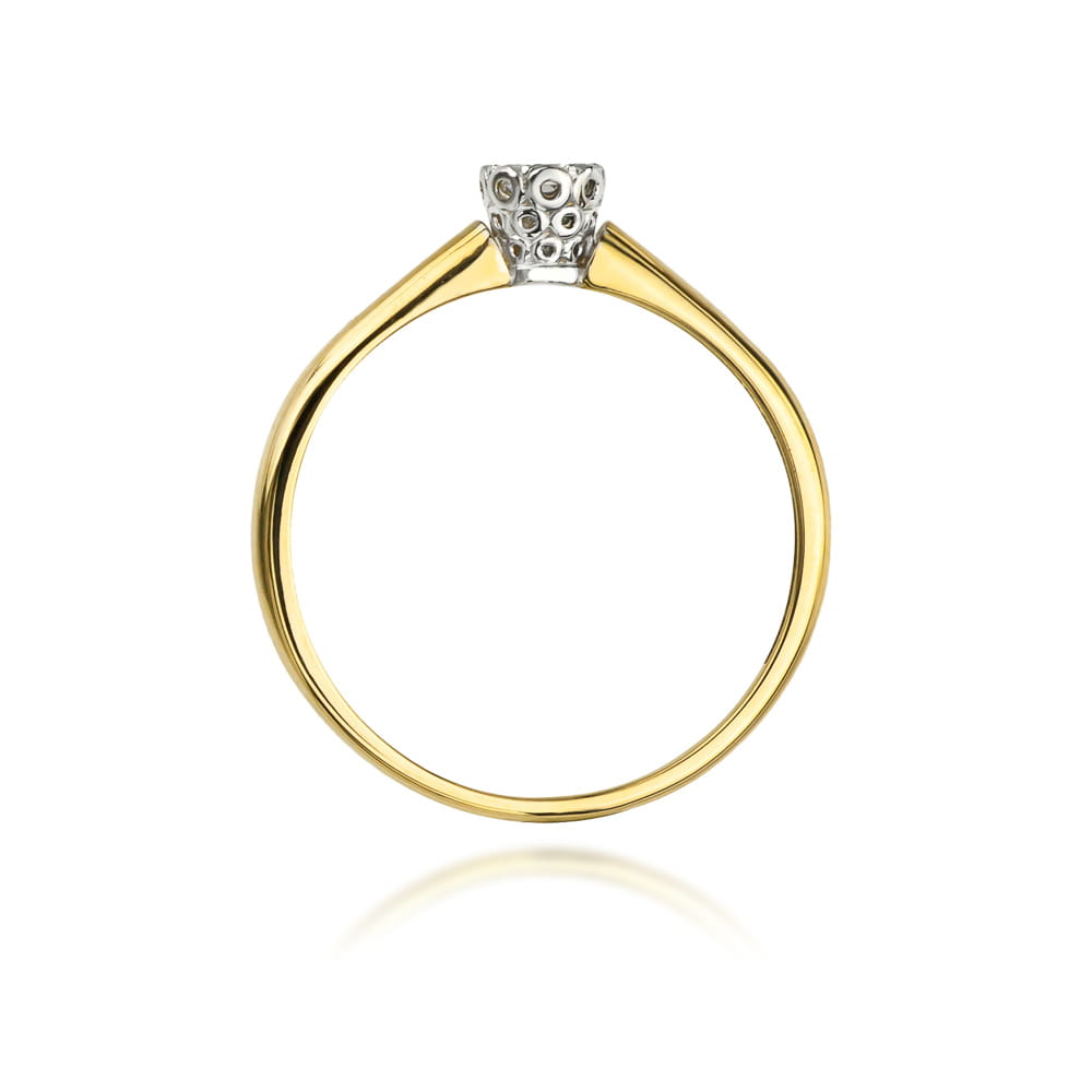 Pierścionek Diament 0,13ct żółte złoto - obrazek 3