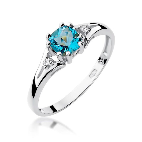 Pierścionek Topaz Swiss 0,70ct białe złoto 375