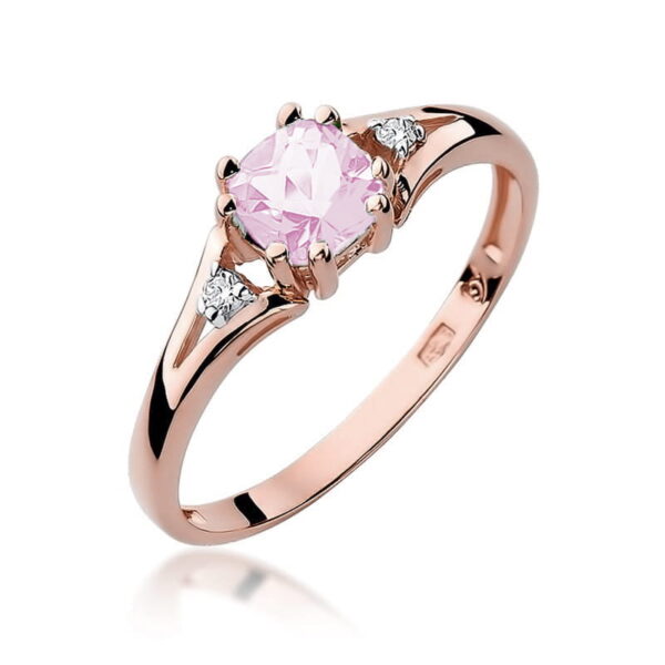 Pierścionek Różowy Topaz 0,65ct różowe złoto