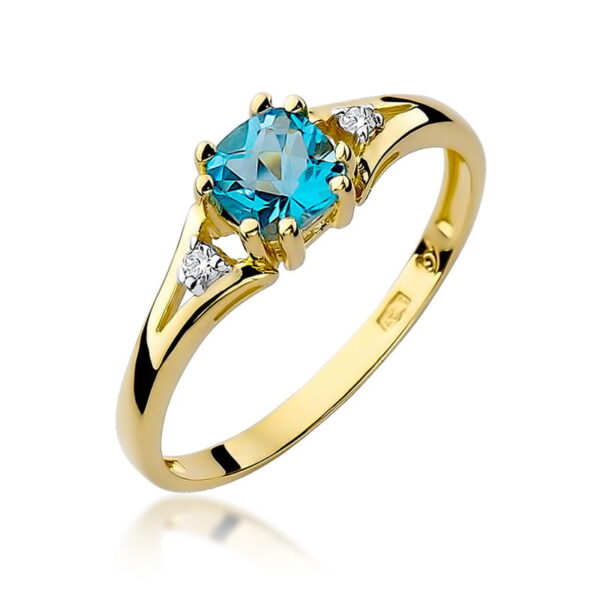 Pierścionek Topaz Swiss 0,70ct żółte złoto 375