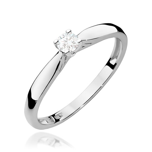Pierścionek Diament 0,10ct białe złoto