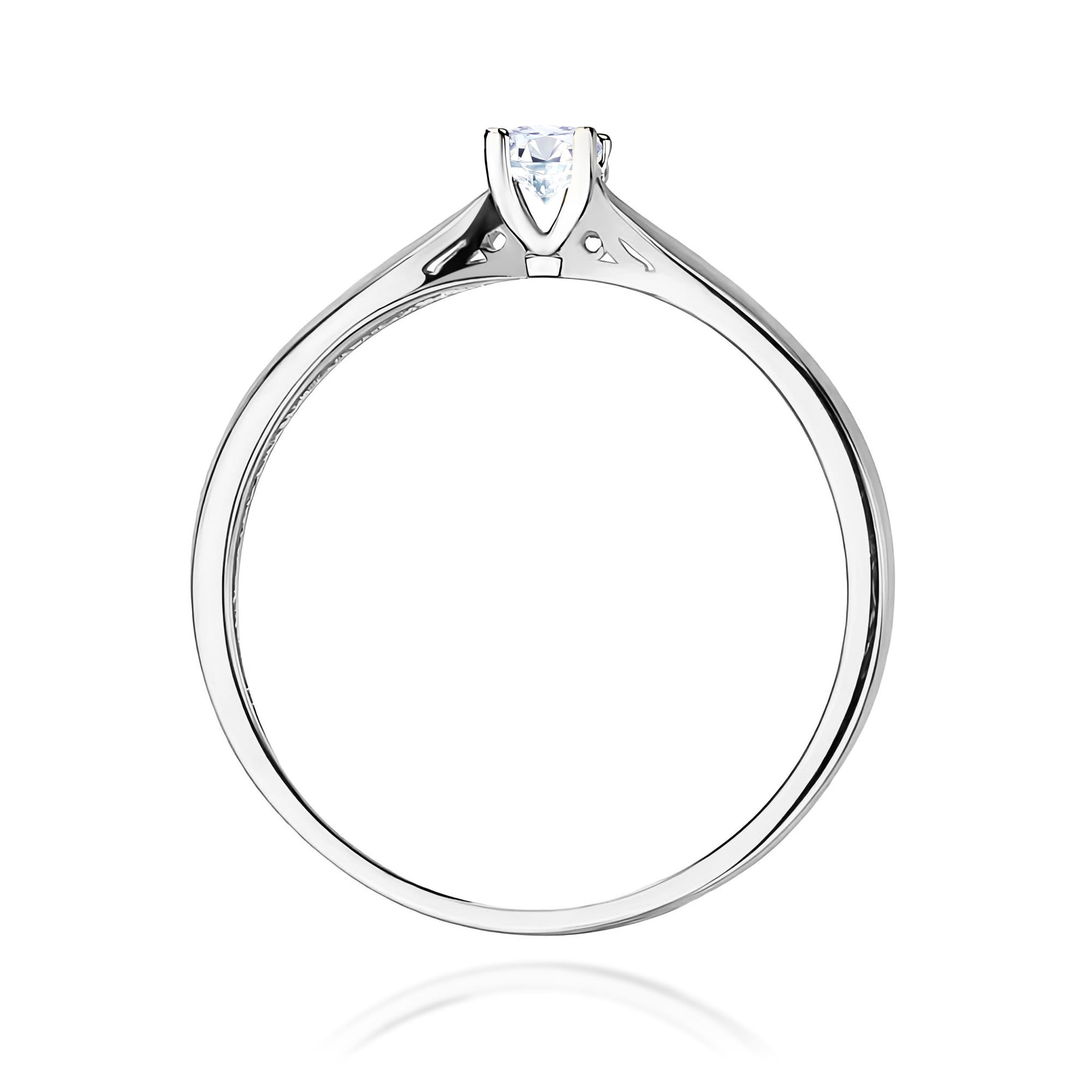 Pierścionek Diament 0,10ct białe złoto - obrazek 3