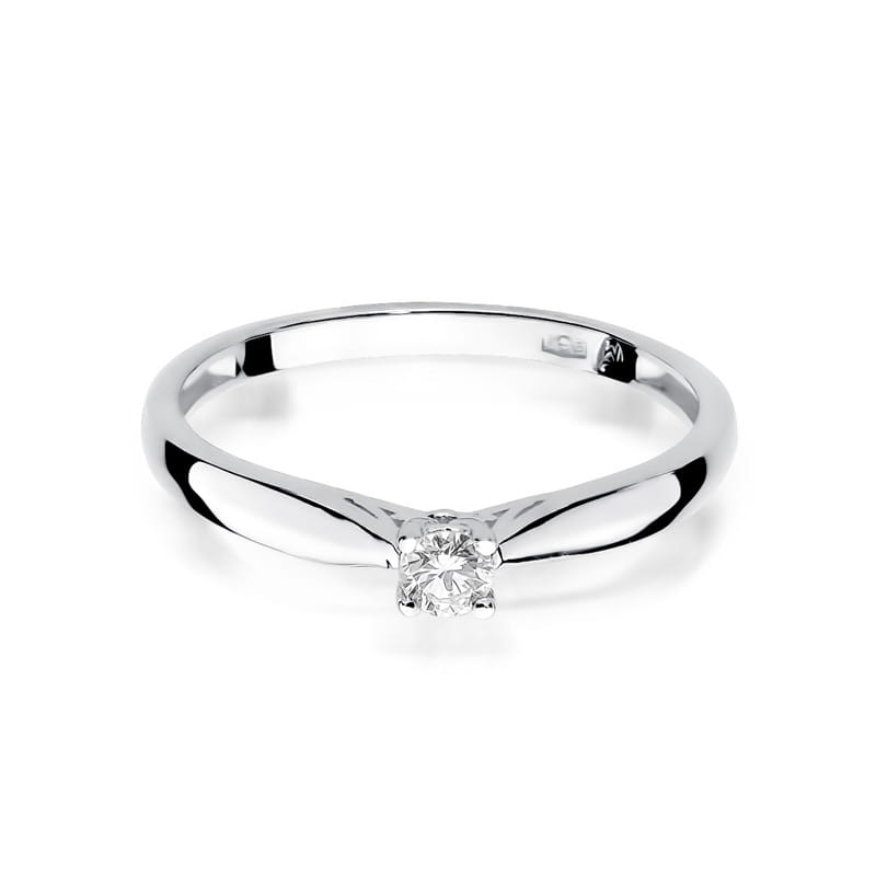 Pierścionek Diament 0,10ct białe złoto 375 - obrazek 2