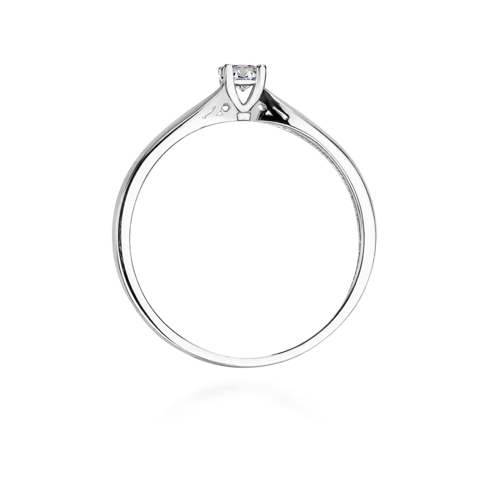 Pierścionek Diament 0,10ct białe złoto 375 - obrazek 3