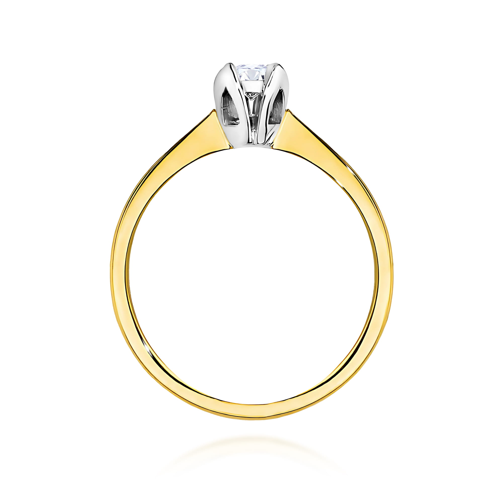 Pierścionek Diament 0,10ct żółte złoto - obrazek 3