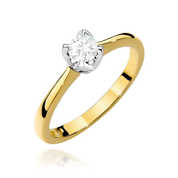 Pierścionek Diament 0,30ct żółte złoto