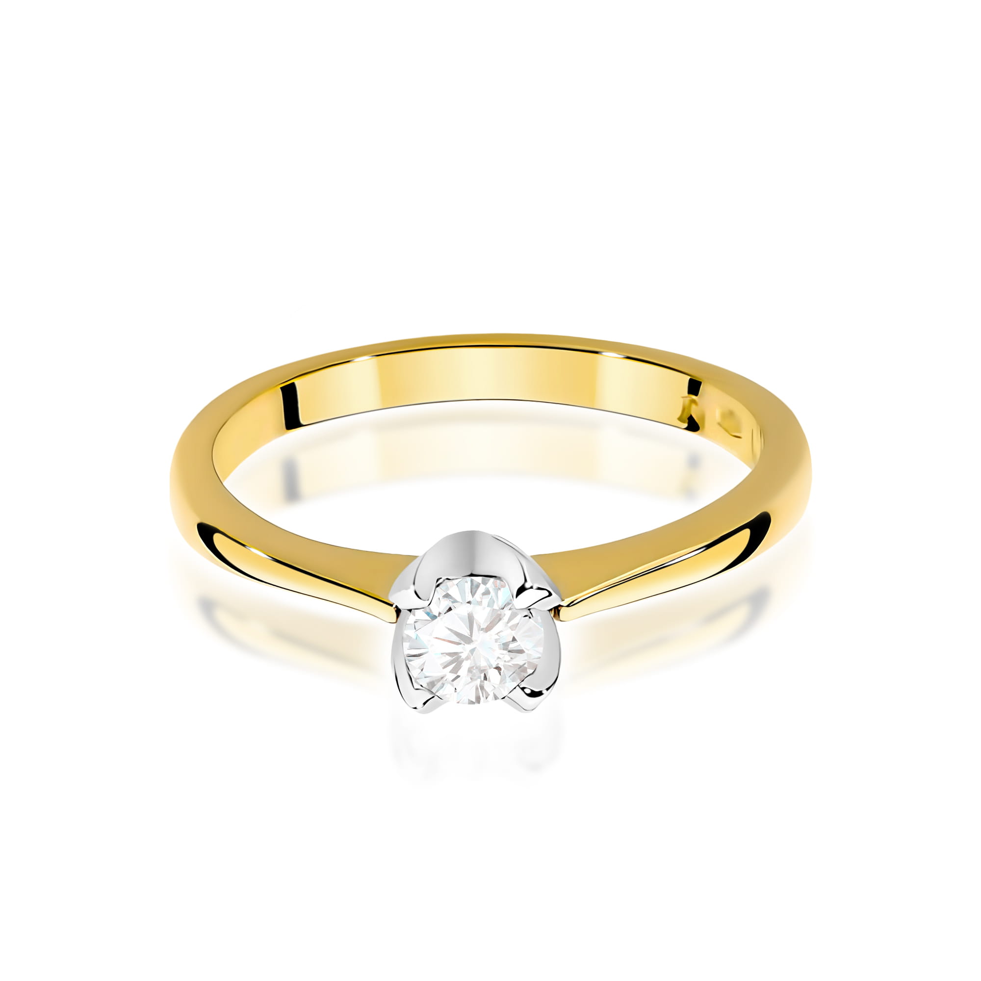 Pierścionek Diament 0,30ct żółte złoto - obrazek 2