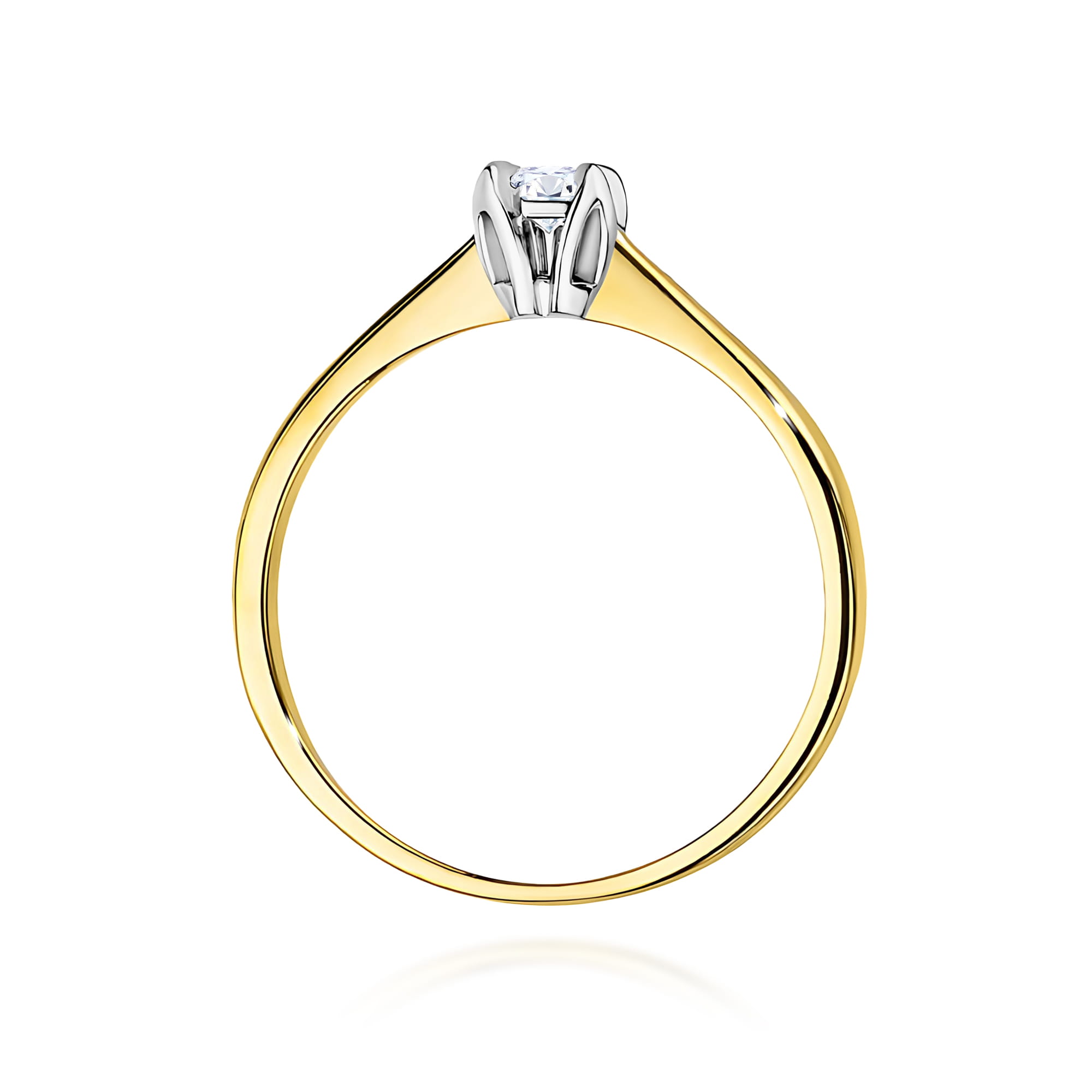 Pierścionek Diament 0,30ct żółte złoto - obrazek 3