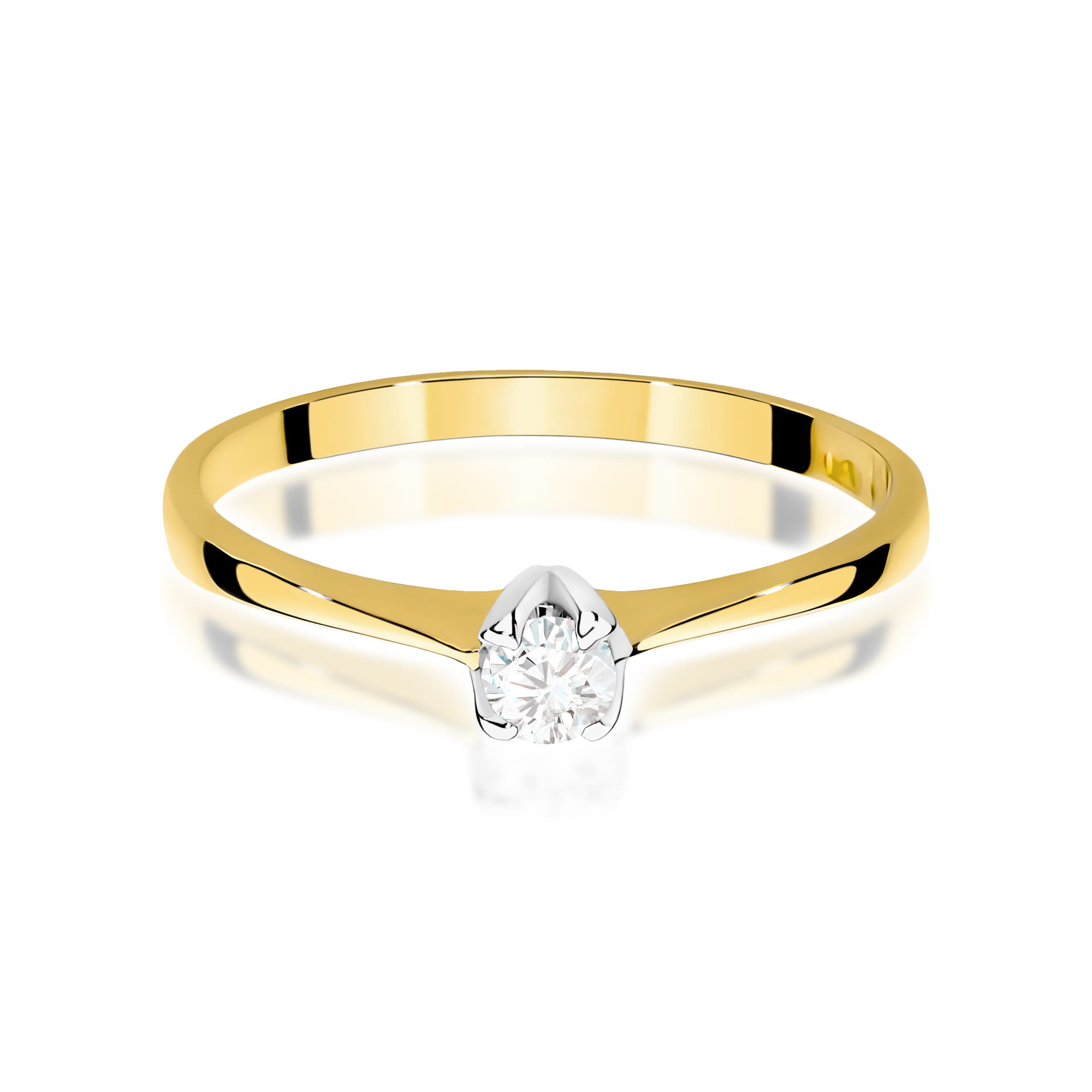 Pierścionek Diament 0,10ct żółte złoto 375 - obrazek 2