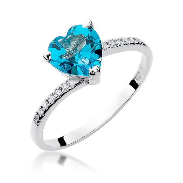 Pierścionek Topaz Swiss 1,20ct białe złoto