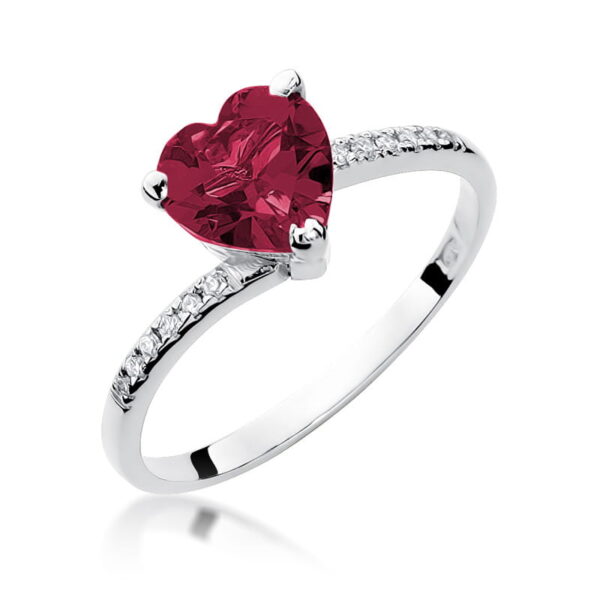 Pierścionek Rubin 1,70ct białe złoto 375