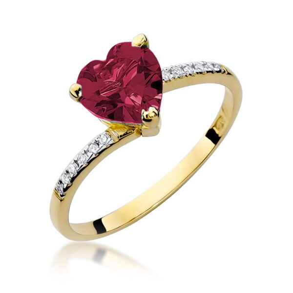 Pierścionek Rubin 1,70ct żółte złoto 375