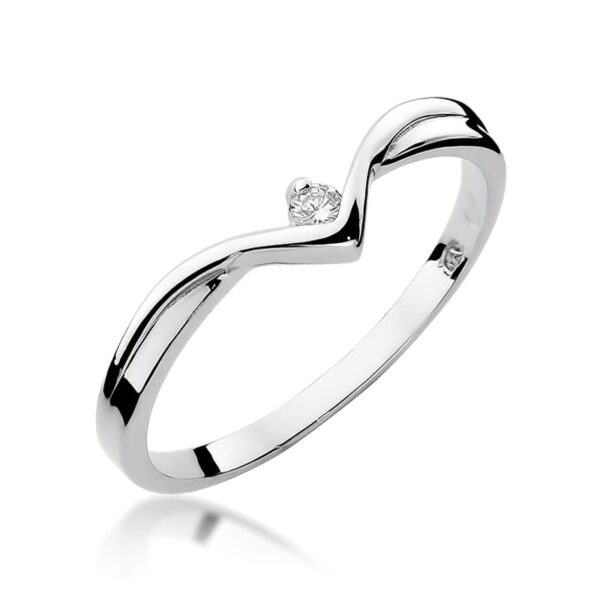 Pierścionek Diament 0,04ct białe złoto
