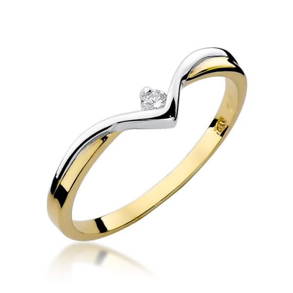 Pierścionek Diament 0,04ct żółte złoto