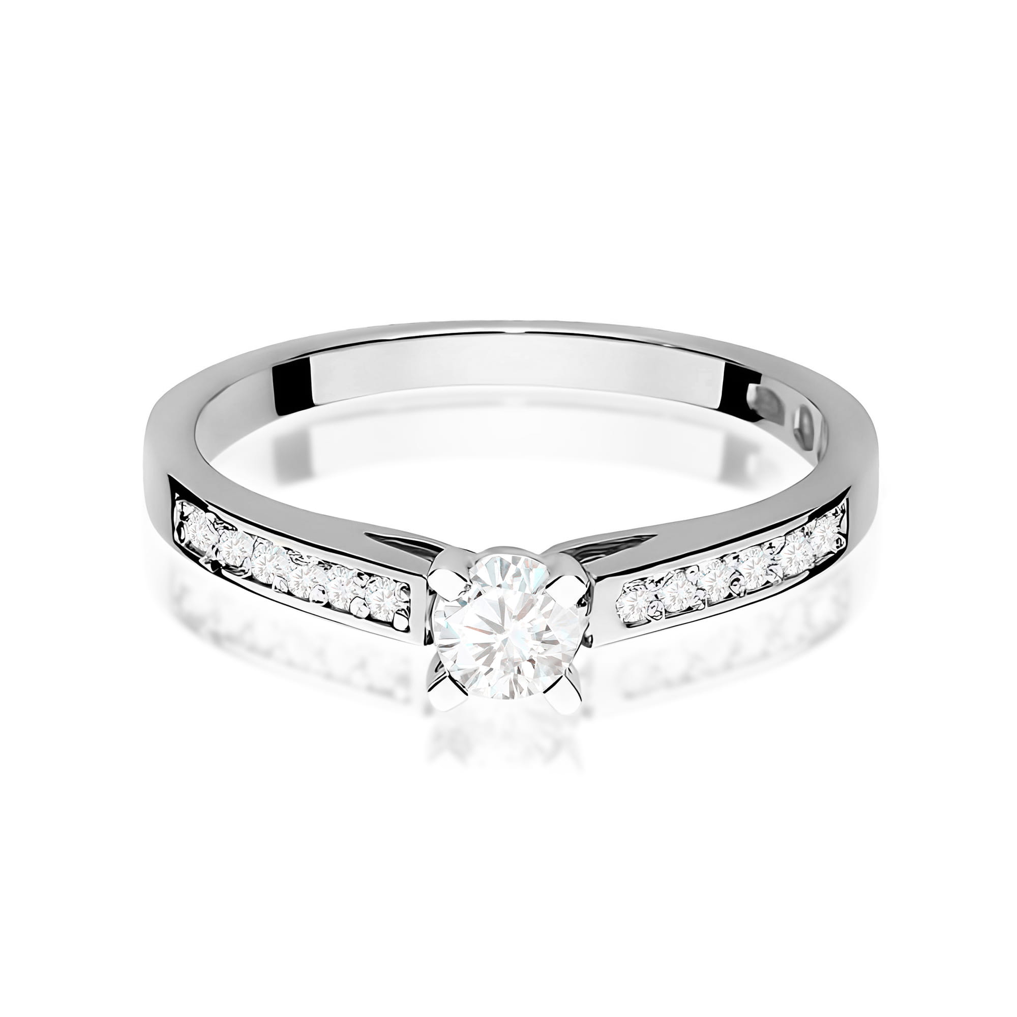 Pierścionek Diament 0,30ct białe złoto - obrazek 2